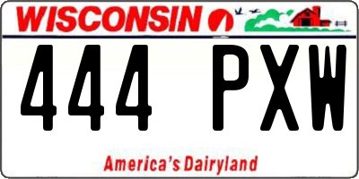 WI license plate 444PXW