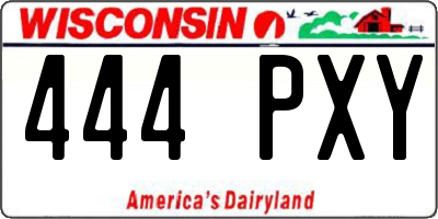 WI license plate 444PXY