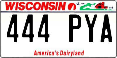 WI license plate 444PYA