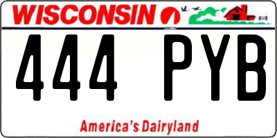 WI license plate 444PYB