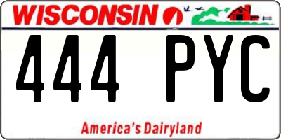 WI license plate 444PYC