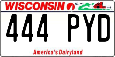 WI license plate 444PYD