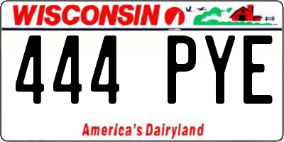 WI license plate 444PYE