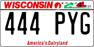WI license plate 444PYG