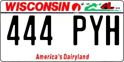 WI license plate 444PYH