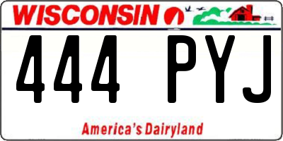 WI license plate 444PYJ