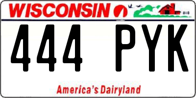 WI license plate 444PYK
