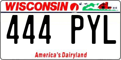 WI license plate 444PYL