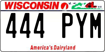 WI license plate 444PYM