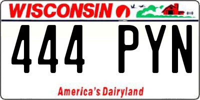 WI license plate 444PYN