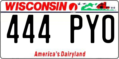 WI license plate 444PYO