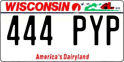WI license plate 444PYP