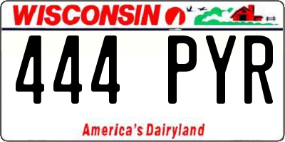 WI license plate 444PYR
