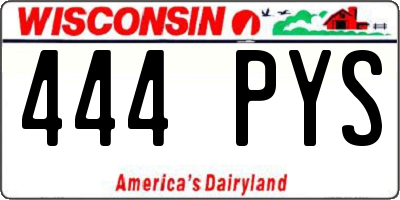 WI license plate 444PYS