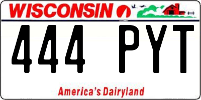 WI license plate 444PYT