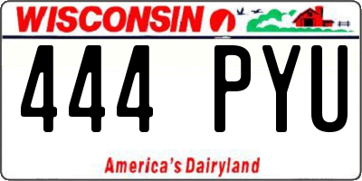 WI license plate 444PYU