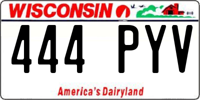 WI license plate 444PYV