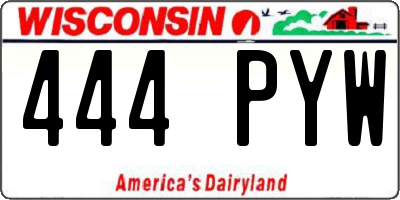 WI license plate 444PYW