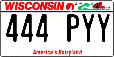 WI license plate 444PYY