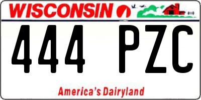 WI license plate 444PZC