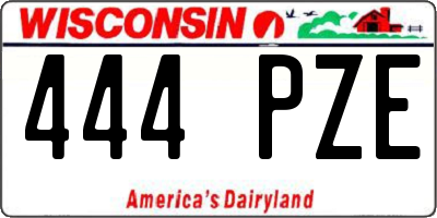 WI license plate 444PZE