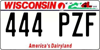 WI license plate 444PZF