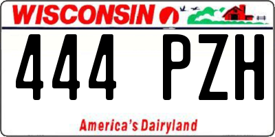 WI license plate 444PZH
