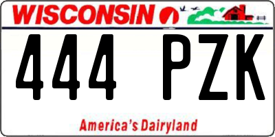WI license plate 444PZK