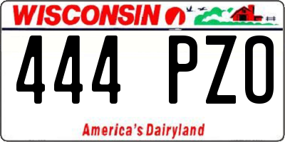 WI license plate 444PZO