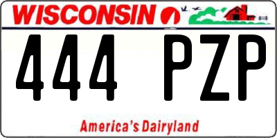 WI license plate 444PZP