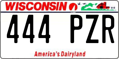 WI license plate 444PZR