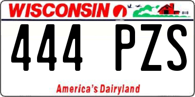WI license plate 444PZS