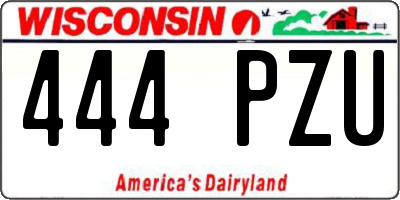 WI license plate 444PZU
