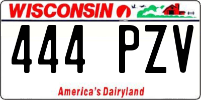 WI license plate 444PZV
