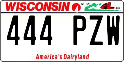 WI license plate 444PZW