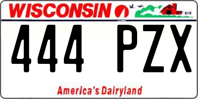 WI license plate 444PZX