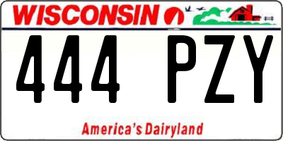 WI license plate 444PZY