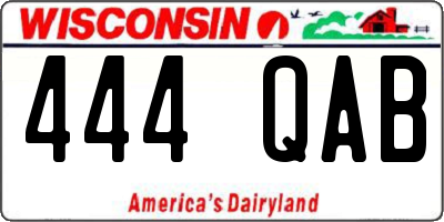 WI license plate 444QAB