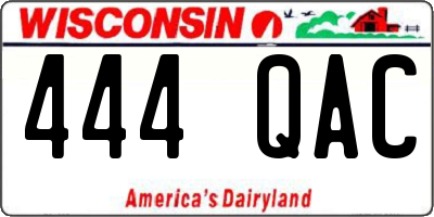 WI license plate 444QAC