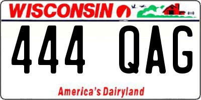 WI license plate 444QAG