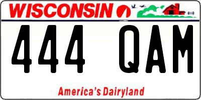 WI license plate 444QAM