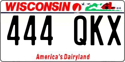 WI license plate 444QKX