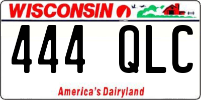 WI license plate 444QLC