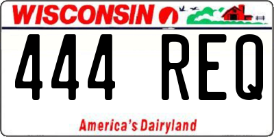 WI license plate 444REQ