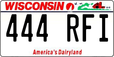 WI license plate 444RFI