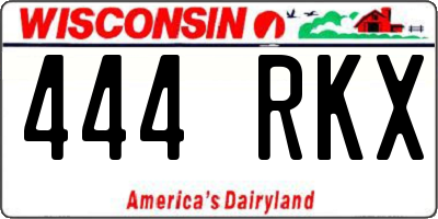WI license plate 444RKX