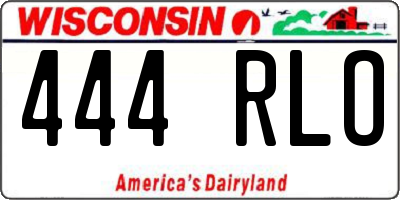 WI license plate 444RLO