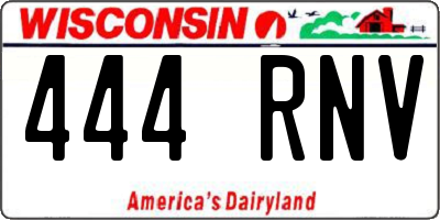 WI license plate 444RNV