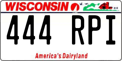 WI license plate 444RPI