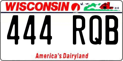 WI license plate 444RQB